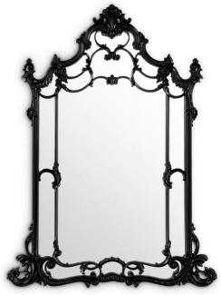 Casa Padrino Luxus Barock Mahagoni Spiegel Schwarz - Prunkvoller Barockstil Wandspiegel aus handgeschnitztem Mahagoni Holz - Luxus Möbel im Barockstil - Prunkvolle Barock Möbel - Edel & Prunkvoll