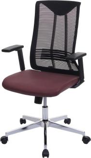 Bürostuhl HWC-J53, Drehstuhl Schreibtischstuhl, ergonomisch Kunstleder ~ bordeaux-rot