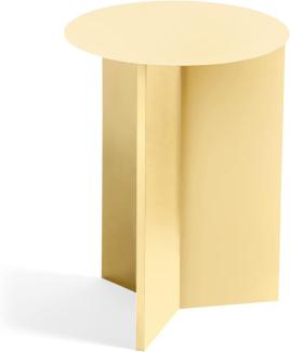 Hay Slit Table Round High Beistelltisch, Stahl, Light Yellow, 35cm
