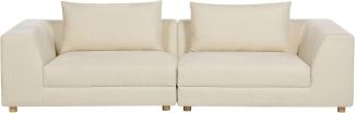 3-Sitzer Sofa sandbeige mit Kissen LERMON