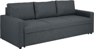 AC Design Furniture Richard 3 Sitzer mit Schlaffunktion in Dunkelgrau, Polstersofa mit Ausziehbarer Bettfunktion und 3 Kissen, B: 219 x H: 84 x T: 86 cm