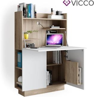 Vicco 'Alena' Schreibtischschrank, SON-Weiß, 118,9 x 27 x 85 cm