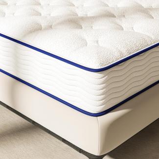 BedStory Matratze 140x200 H3 H4 - Federkernmatratze besteht aus 7 Zonen Tonnentaschenfederkern, Memory Foam und Kaltschaum - 20cm hoch Harte Schlafmatratze mit Verbundstruktur.