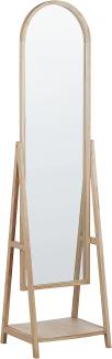 Stehspiegel mit Ablage Holz hellbraun oval 39 x 170 cm CHAMBERY