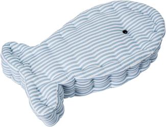 Deko-Kissen Fisch Kissen Wohnzimmerkissen Baumwolle Hellblau/Gestreift 45x23x8cm
