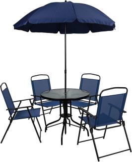 Flash Furniture Glas-Terrassentisch und Stuhl-Sets, Navy, OneSize