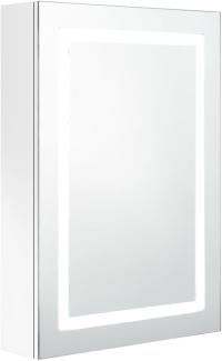 LED-Bad-Spiegelschrank, Glänzendes Weiß 50x13x70 cm