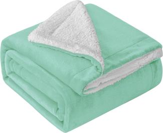 Mixibaby Hochwertige Wohndecken Kuscheldecken, extra Dicke warm Sofadecke/Couchdecke, Größe:150 cm x 200 cm, Farbe:Mint