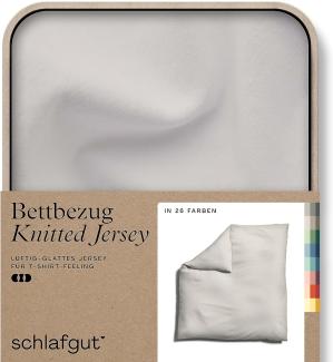 Schlafgut Knitted Jersey Bettwäsche | Bettbezug einzeln 240x220 cm | sand-light