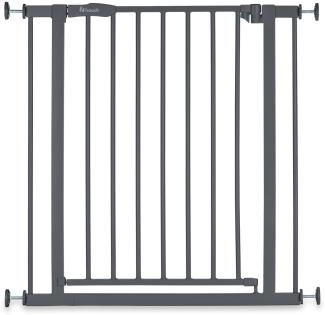 Hauck Treppenschutzgitter Türschutzgitter Open N Stop 2, für Breiten 75-80 cm, ohne Bohren, Einhändiges Beidseitiges Öffnen, Manueller Schließmechanismus, Metall (Dark Grey)