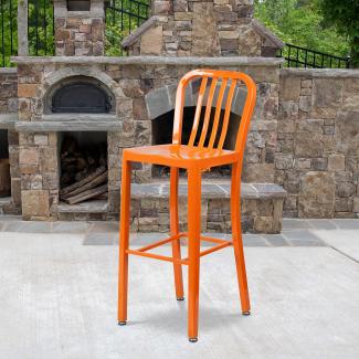 Flash Furniture Barhocker, Metall, Orange, 50. 8 x 39. 37 x 109. 22 cm