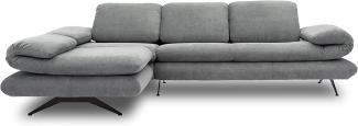 DOMO. collection Milano Ecksofa | Sofa mit Armlehn- und Rückenfunktion in L-Form, Polsterecke Eckgarnitur, grau, 269x172x83 cm