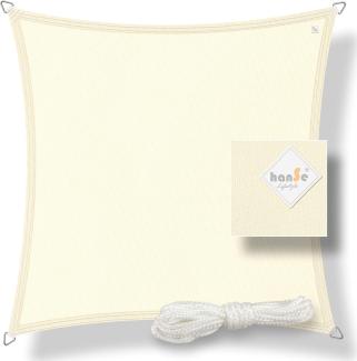 hanSe® Sonnensegel 100% Polyester PES Quadrat 3x3m Creme Sonnenschutz Marken-Sonnensegel wasserabweisend wetterbeständig