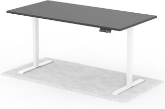 elektrisch höhenverstellbarer Schreibtisch DESK 180 x 90 cm - Gestell Weiss, Platte Anthrazit
