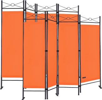 Casaria 2x Paravent Raumteiler Sichtschutz Verstellbar Orange