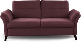 CAVADORE 3er Sofa Grönland / Skandinavische 3-Sitzer-Couch mit Federkern + Sitztiefenverstellung / 193 x 90 x 102 / Flachgewebe, Rot