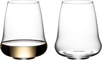 Riedel SL Stemless Wing Riesling / Champagne Glass, 2er Set, Weißweinglas, Weißwein Glas, Weinglas, Champagnerglas, Kristallglas, 6789/15