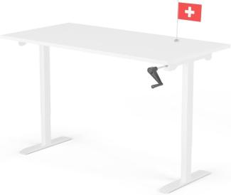 manuell höhenverstellbarer Schreibtisch EASY 160 x 80 cm - Gestell Weiss, Platte Weiss