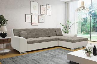 DOMO. collection Treviso Ecksofa, Sofa in L-Form, Polsterecke, grau/weiß, 267x178x83 cm