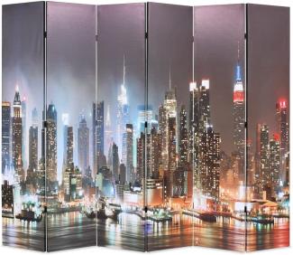 Raumteiler klappbar 228 x 170 cm New York bei Nacht