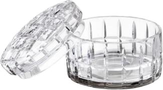 Casa Padrino Luxus Glasschale mit Deckel Ø 15 x H. 11 cm - Runde Deko Schale aus mundgeblasenem Glas