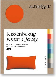 Schlafgut Knitted Jersey Bettwäsche | Kissenbezug einzeln 40x80 cm | red-mid