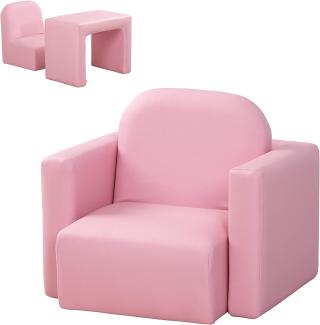 HOMCOM Kindersessel 2 in 1 Kindersitzgruppe und Sessel rosa