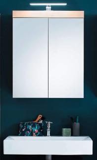 trendteam Spiegelschrank mit Beleuchtung Badspiegel Amanda Mando 60x77x17