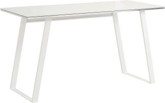 Maja Schreibtisch und Computertisch 9525 Metall weiß Weißglas Maße 1396 x 758 x 596 mm