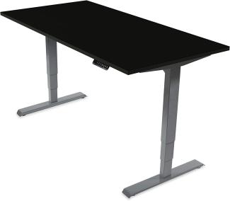 Desktopia Pro - Elektrisch höhenverstellbarer Schreibtisch / Ergonomischer Tisch mit Memory-Funktion, 5 Jahre Garantie - (Schwarz, 160x80 cm, Gestell Grau)