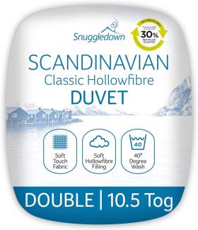 Snuggledown Bettdecke mit skandinavischer Hohlfaser, Polyester, weiß, Doppelbett