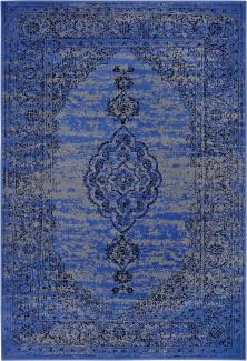 Kurzflor Teppich Méridional Jeansblau - 80x150x0,9cm