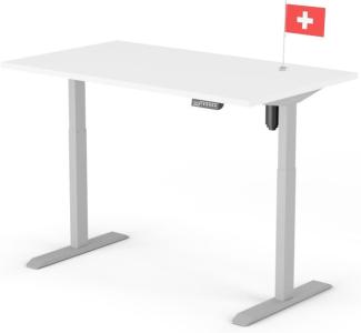Schreibtisch ECO 140 x 80 cm - Gestell Grau, Platte Weiss