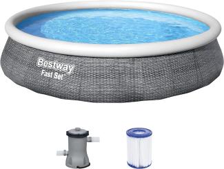 Bestway Fast Set™ Pool-Komplettset, mit Filterpumpe Ø 396 x 84 cm