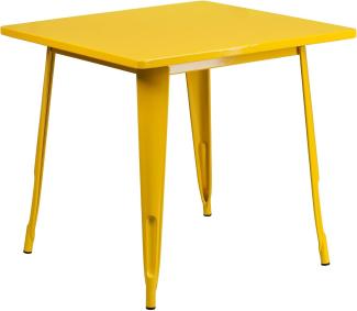 Flash Furniture Felix Tisch für Innen- und Außenbereich, quadratisch, 80 cm, Gelb