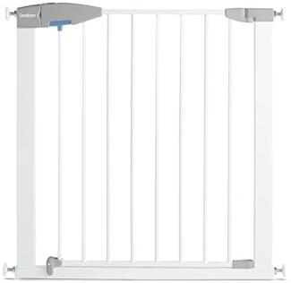 Lindam Shure Shut Axis Türschutzgitter mit Druckbefestigung ohne zu Bohren-Weiss-Verstellbreite 76cm bis 82cm, maximum 117cm mit Verlängerung