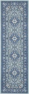 Orientalischer Kurzflor Teppich Skazar Isfahan Hielblau - 80x250x0,9cm