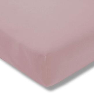 ESTELLA Spannbetttuch Feinjersey | rosa | 150x200 cm | passend für Matratzen 140-160 cm (Breite) x 200 cm (Länge) | trocknerfest und bügelfrei | 100% Baumwolle