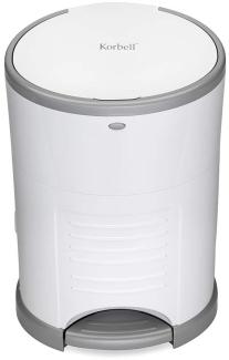 KORBELL - MINI - Abfallbehälter für Windeln - 9 L - Weiß - Ökonomisch - Ökologisch - Pedal - Fassungsvermögen von 25 Mänteln