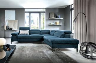 Designer Sofa Vela mit Schlaffunktion Blau Rechts