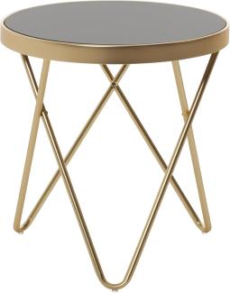 Finebuy 'Daina' Design Beistelltisch, Schwarz/Gold matt, 42 x 46 x 42 cm rund