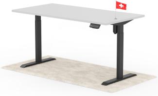 elektrisch höhenverstellbarer Schreibtisch ECO 160 x 80 cm - Gestell Schwarz, Platte Grau
