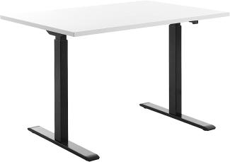 TOPSTAR E-Table Höhenverstellbarer Schreibtisch, Holz, schwarz/Weiss, 120x80