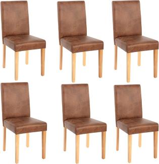 6er-Set Esszimmerstuhl Stuhl Küchenstuhl Littau ~ Textil, Wildlederimitat, helle Beine