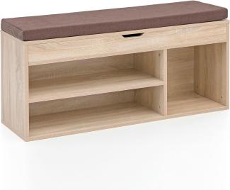 Schuhbank WL5. 344 mit Sitzfläche Garderoben-Bank Holz 104x51x32 cm Sonoma