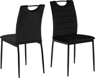 Set 4x Dia Esszimmerstuhl schwarz Stuhl Stühle Esszimmer Küche Küchenstühle
