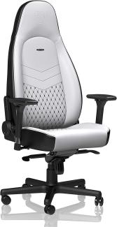 noblechairs ICON PC Gaming Stuhl Weiß/Schwarz - Ergonomischer Bürostuhl 150 kg Belastbarkeit - Schreibtischstuhl Weiss - Ergonomic Office Chair - PU-Kunstleder - Inklusive Kissen