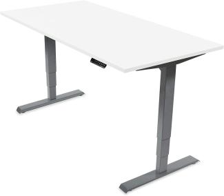 Ergotopia Elektrisch höhenverstellbarer Schreibtisch 5 Jahre Garantie | Ergonomischer Steh-Sitz Tisch mit Memory Funktion | Beugt Rückenschmerzen vor & Macht produktiver (160 x 80 cm, Weiß)