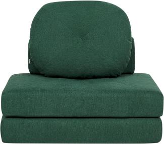 Beliani OLDEN 1-Sitzer Bodensofa mit Schlaffunktion, Grün, Stoff