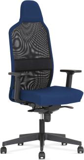 Nowy Styl Cool-On Bürostuhl, Synchronmechanik, 3D-Armlehnen, gepolsterte Kopfstütze, atmungsaktive Rückenlehne, Sitz in blau